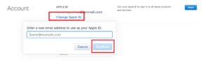 change apple id
