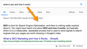 google featured snippet