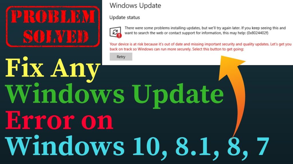 How To Fix Windows Update Errors Resolve Windows Update Problem