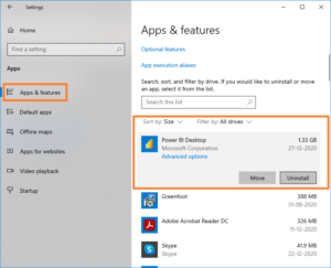 Apps & Features