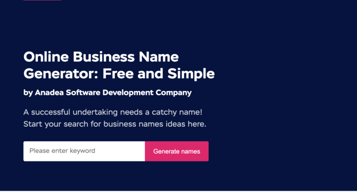 Business Name Generator Tool