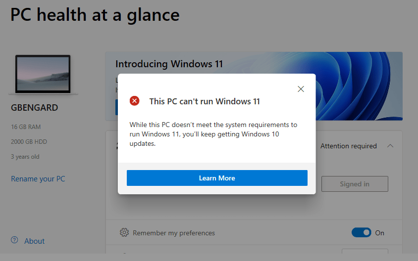 your pc is compatible with Windows 11