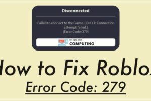 Roblox Error Code 279