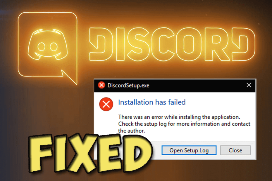 discord installation failed windows 10