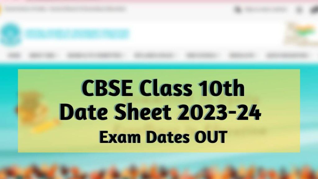 CBSE 10th Date sheet