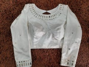 Long-Sleeve Blouse With Mirror Work